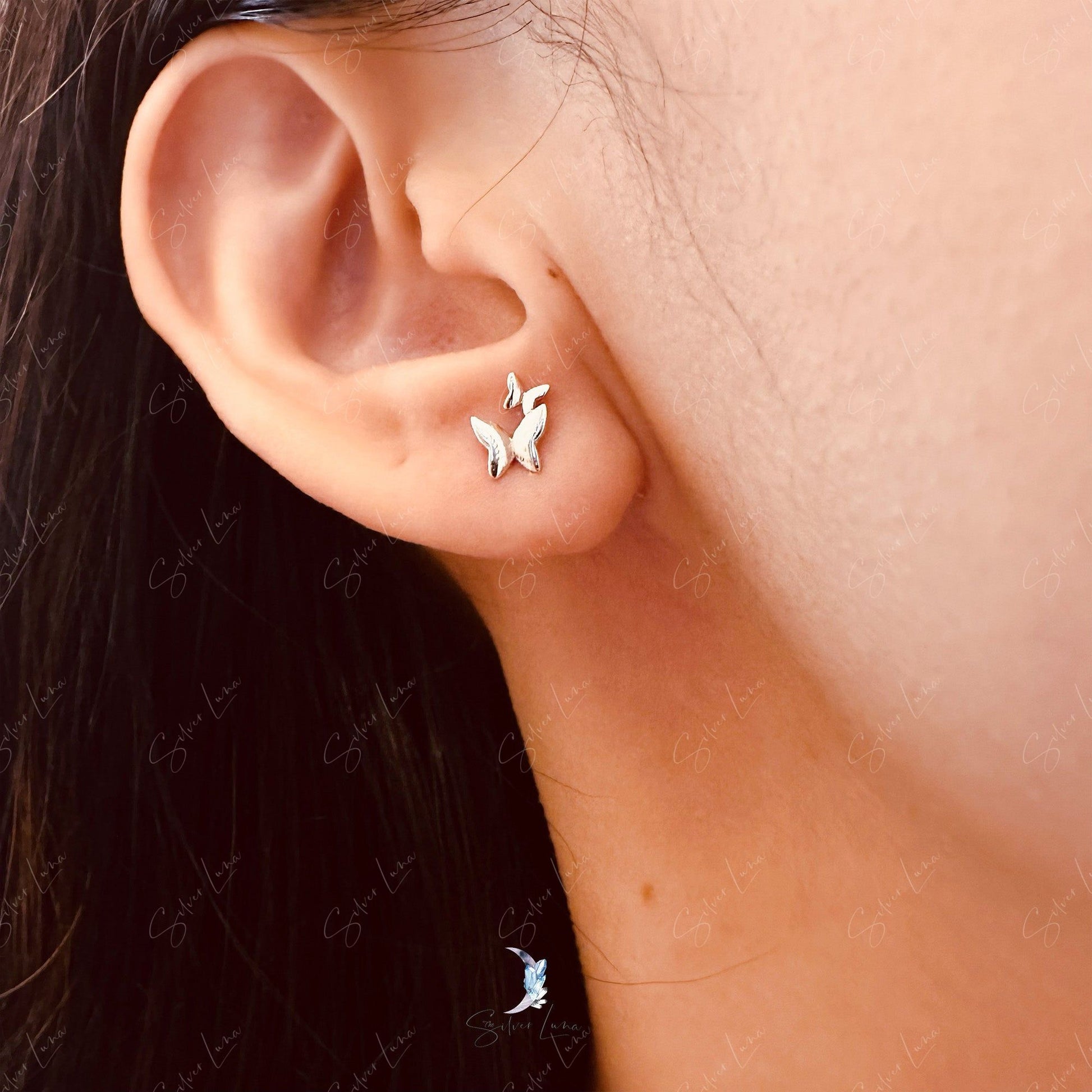 butterfly stud earrings