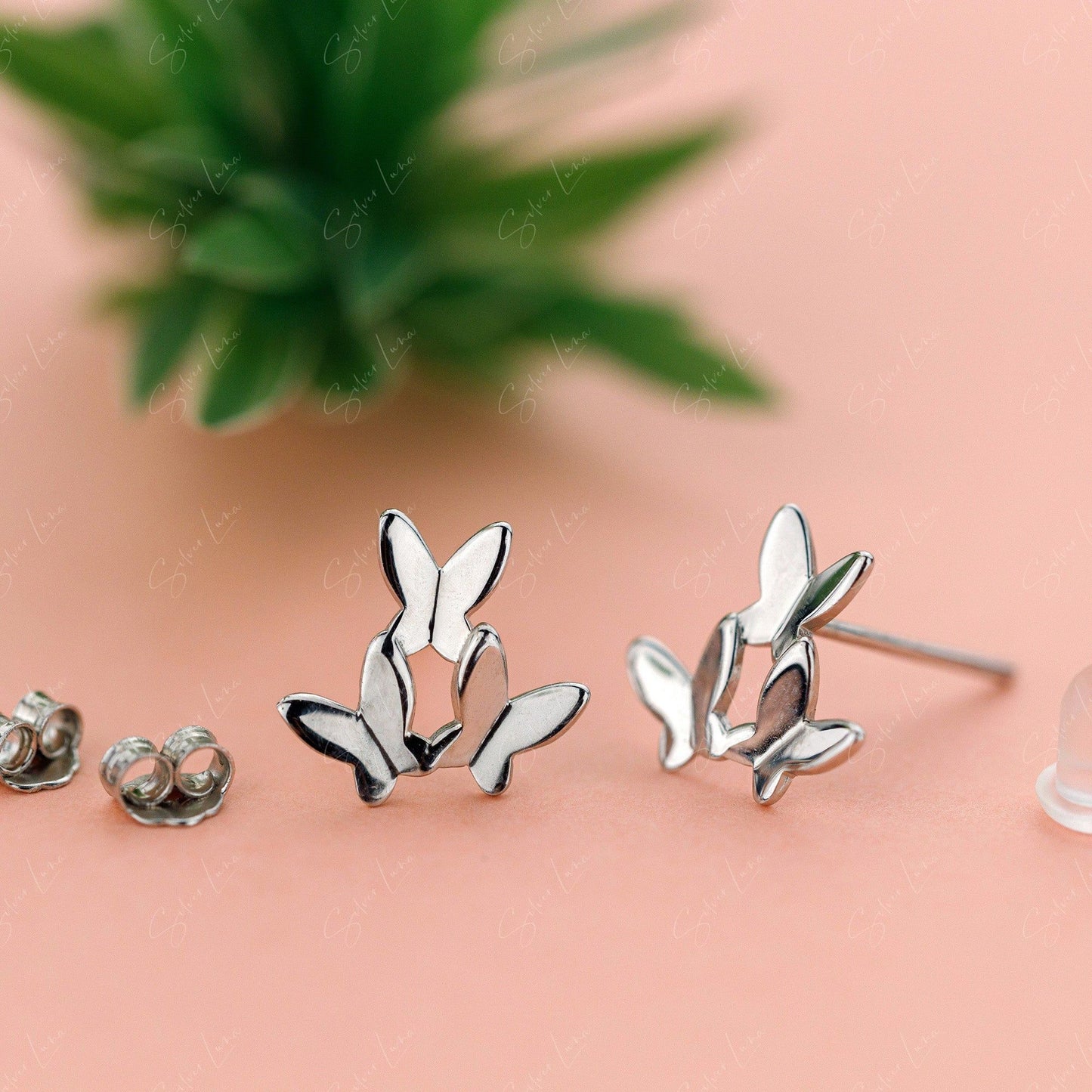 Cute Tiny Butterflies Stud Animal Earrings