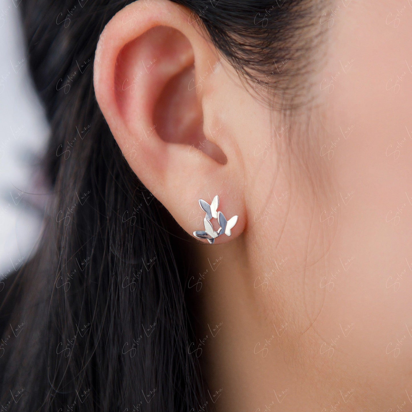 butterflies stud earrings