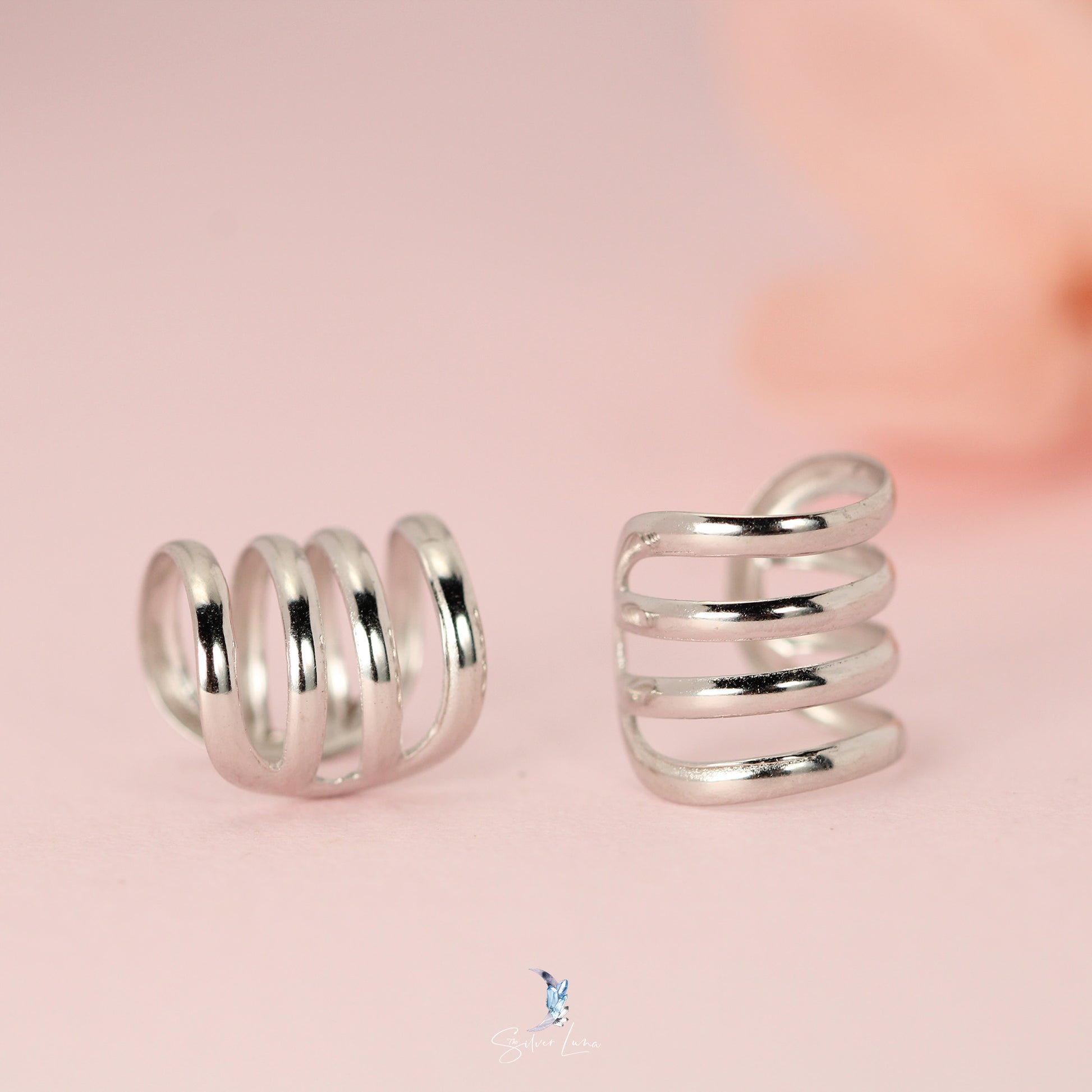 spring silver ear cuffs