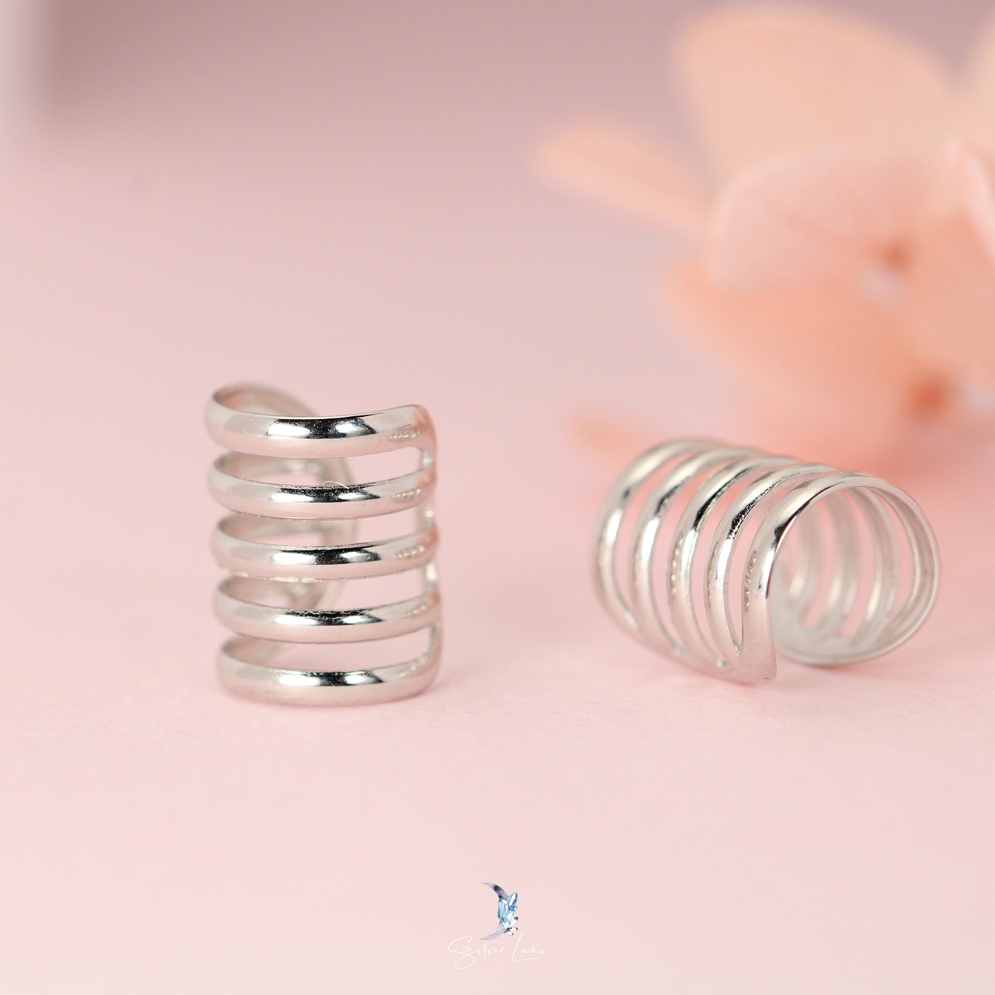 spring silver ear cuffs