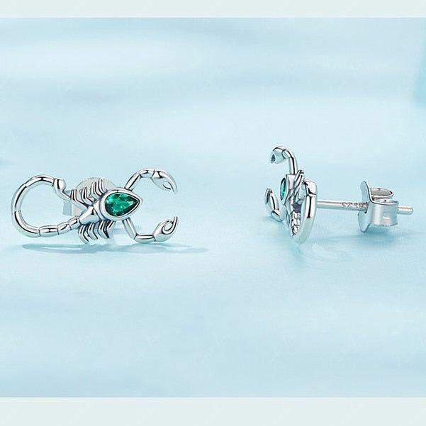 Scorpion sterling silver stud earrings
