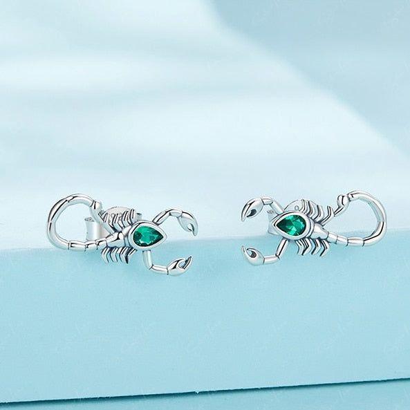 Scorpion sterling silver stud earrings