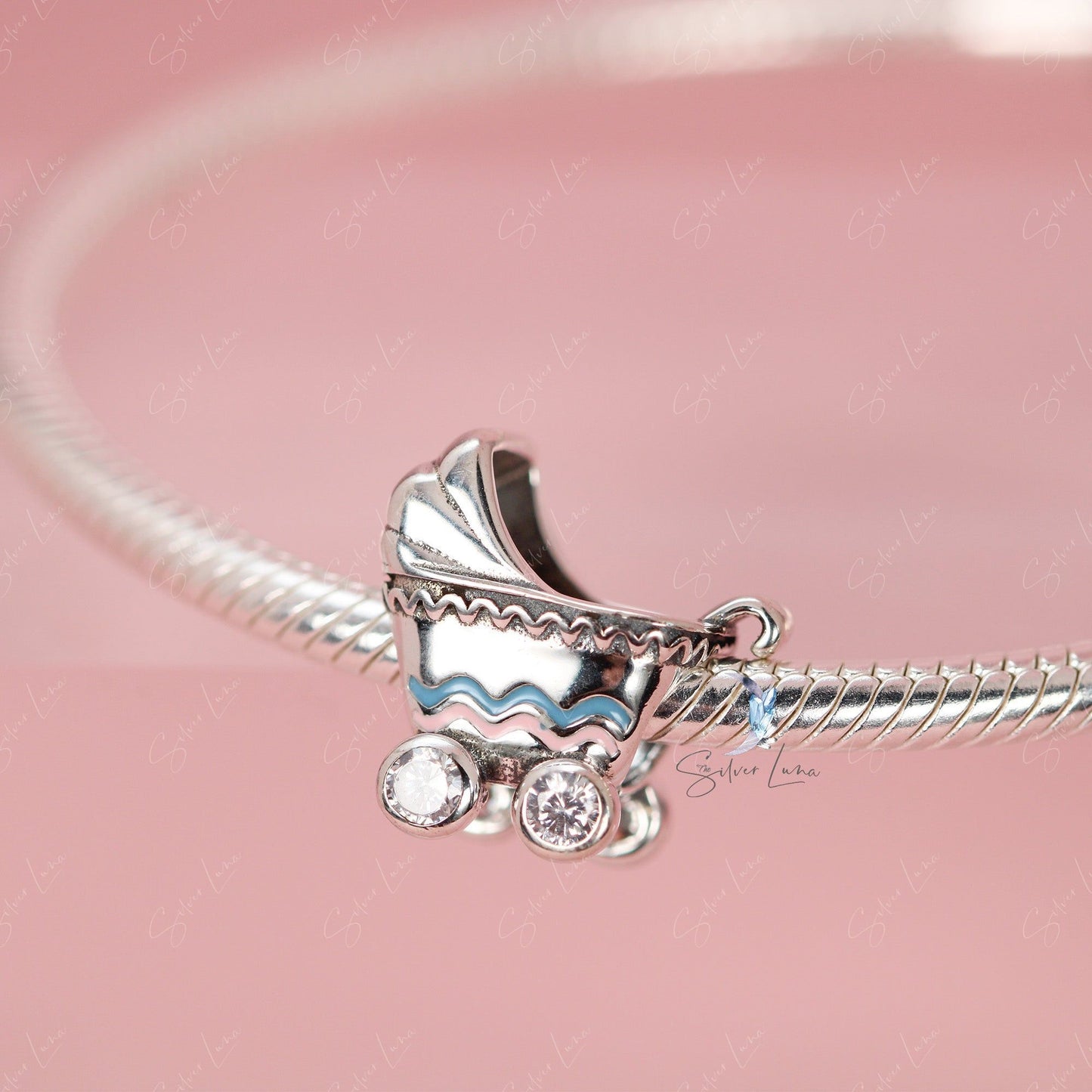 baby stroller bead charm for bracelet