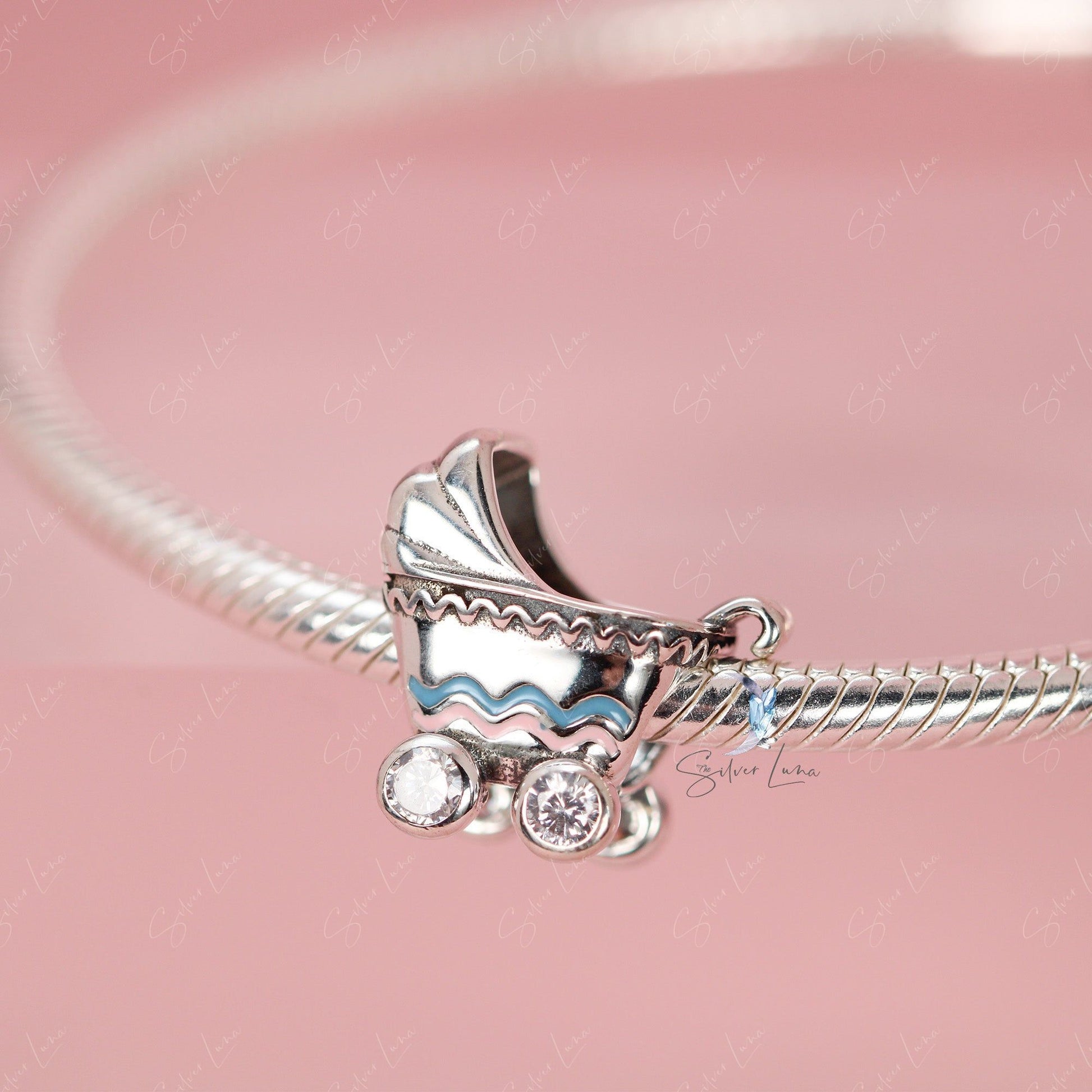 baby stroller bead charm for bracelet
