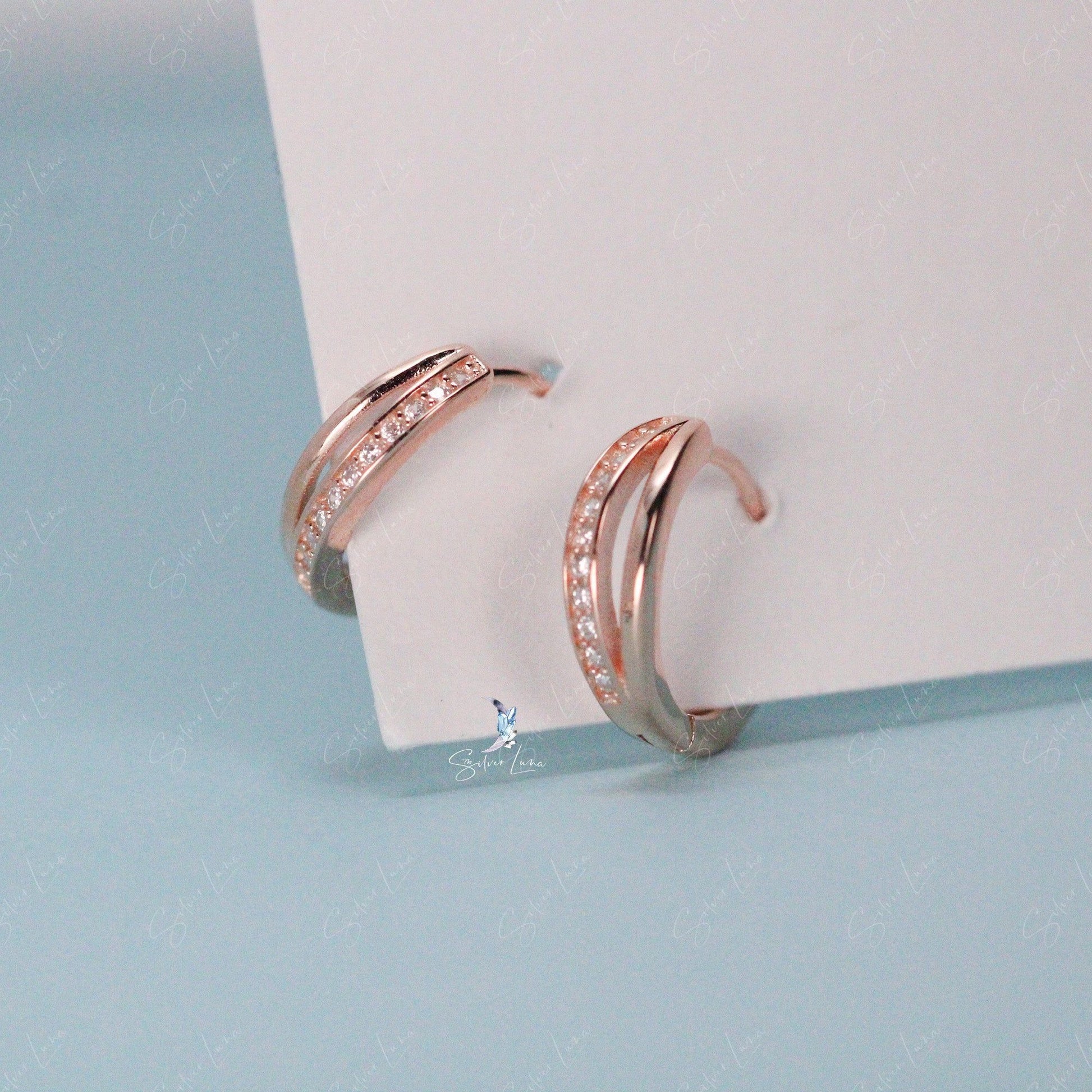 double line hoop earrings