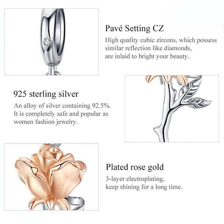 Sweat Rose Pendant Charm