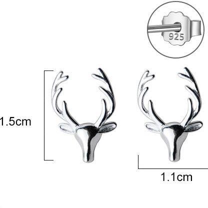 Deer antler sterling silver stud earrings