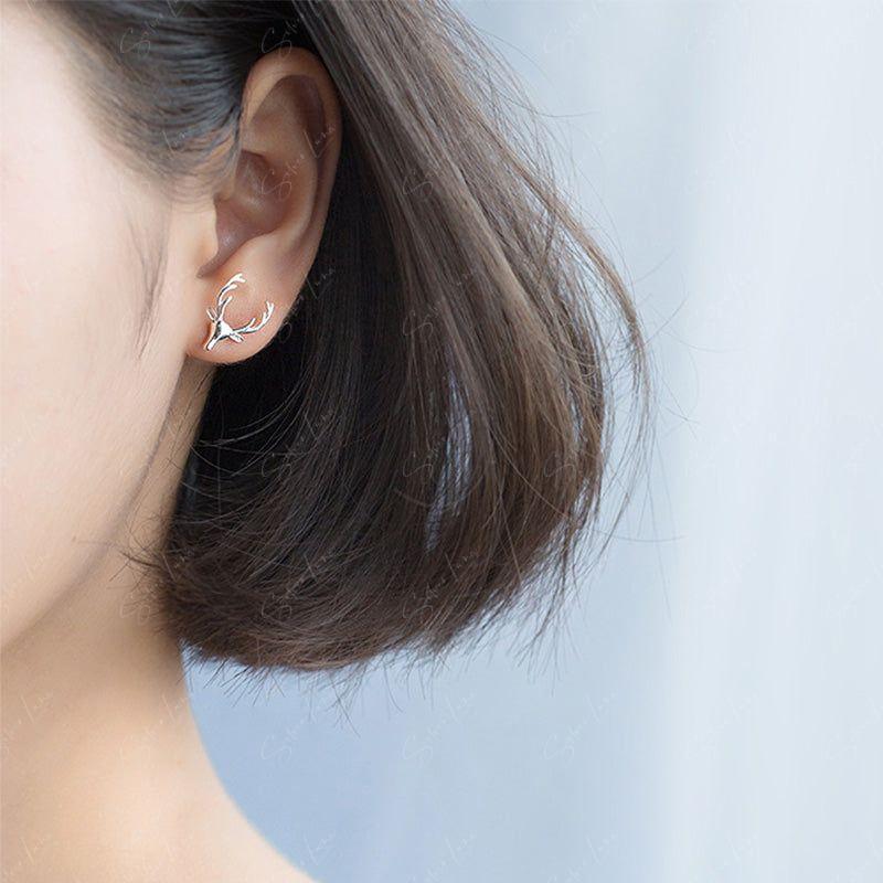 deer antler stud earrings