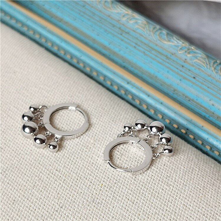 ball charms hoop earrings