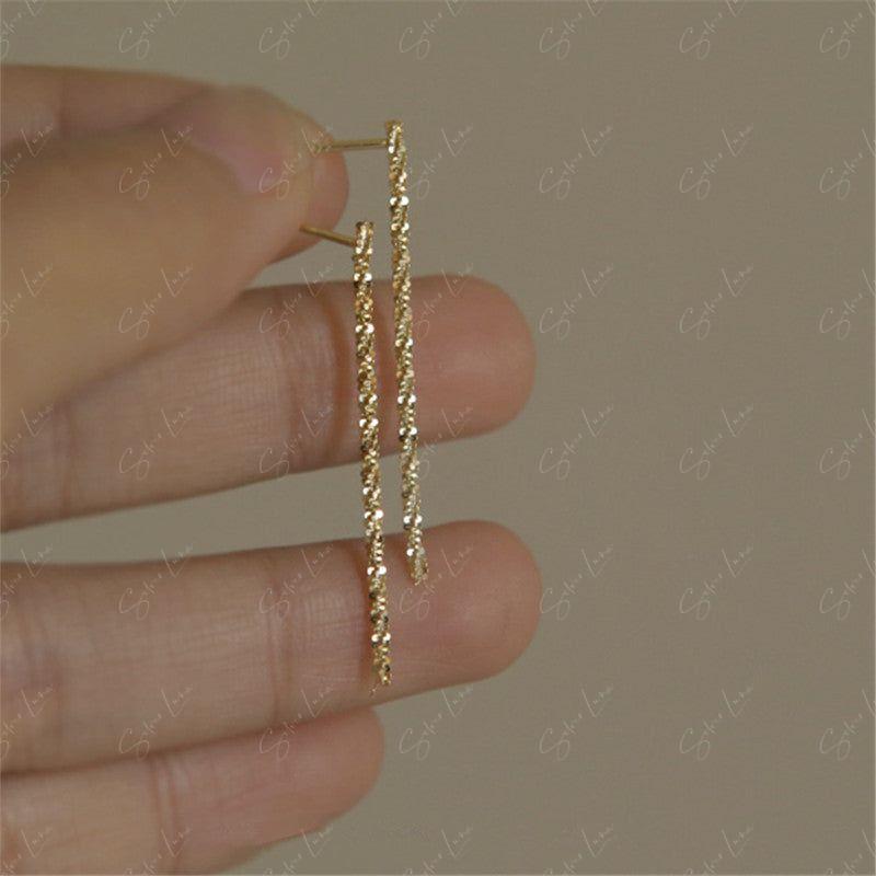 twist chain minimalist earrings