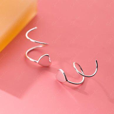 spiral heart wrap earrings