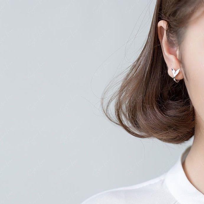 Mermaid Tail Sterling Silver Hoop Earrings