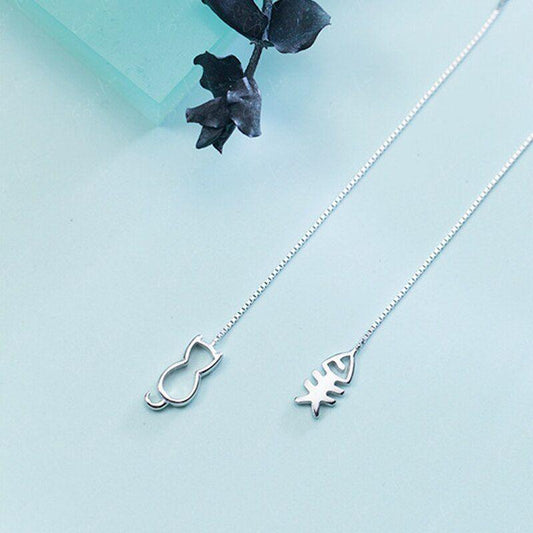 cat and fish bone ear threaders