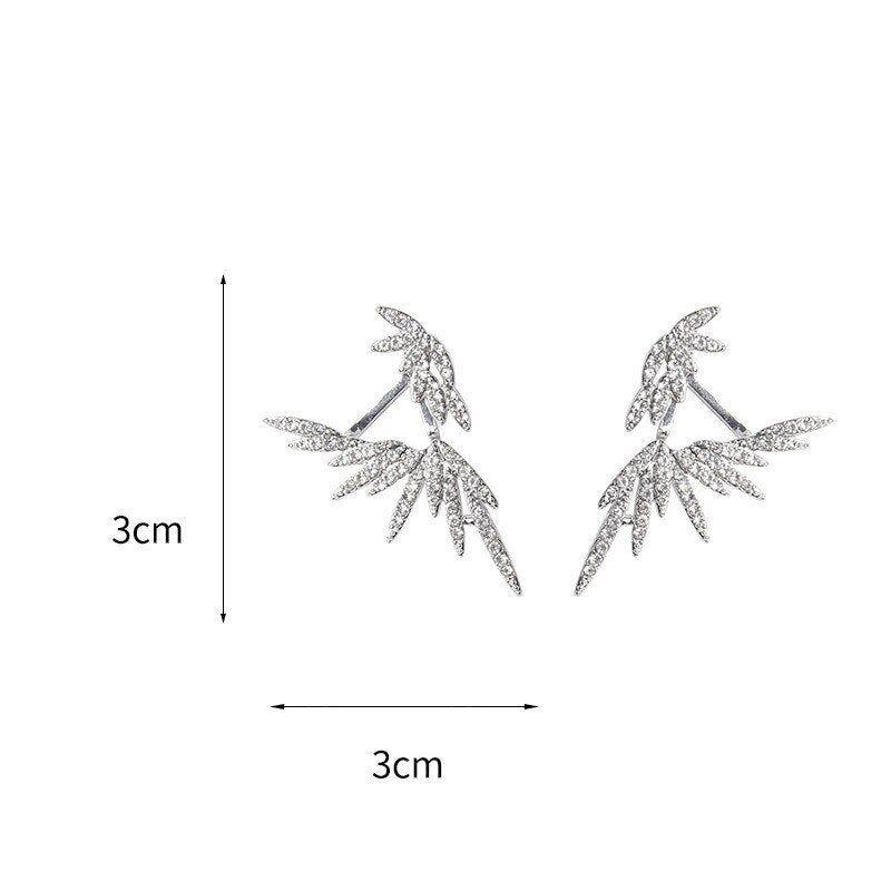 Rhinestone angel wing ear jackets fashion earrings