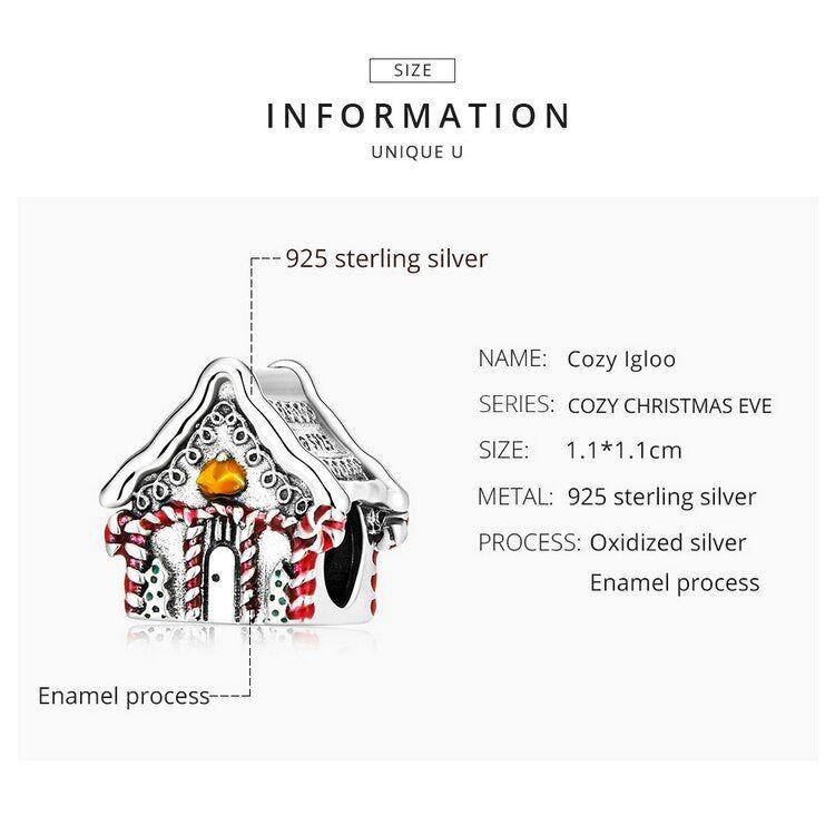 Christmas holiday gingerbread house bead charm