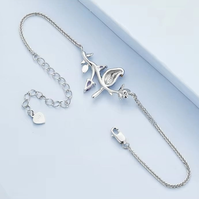 silver bird chain bracelet