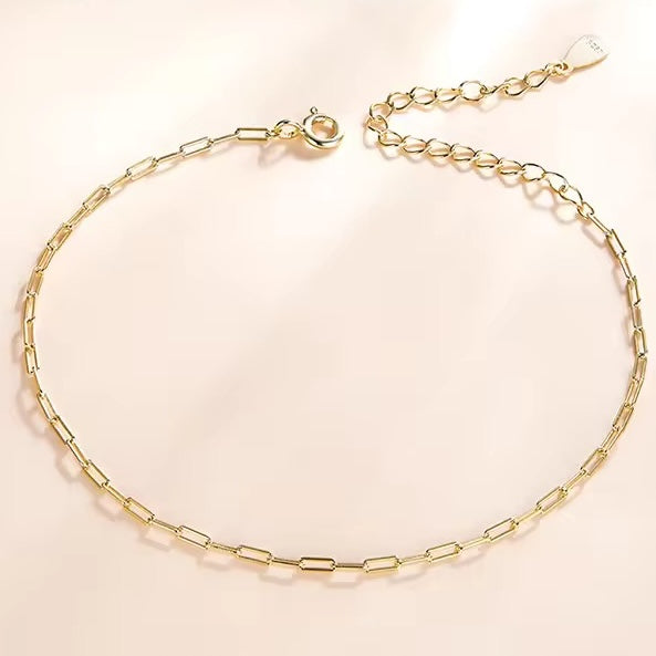 Minimalist link chain bracelet in sterling silver