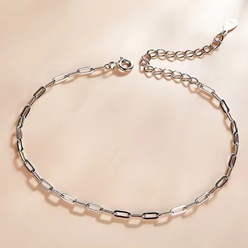 Minimalist link chain bracelet in sterling silver