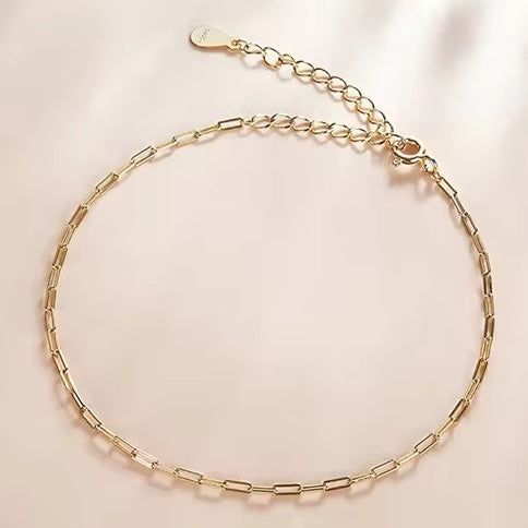 Minimalist link chain bracelet in sterling silver