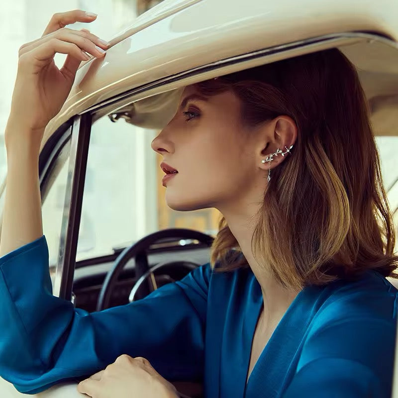 leaves branch earrings