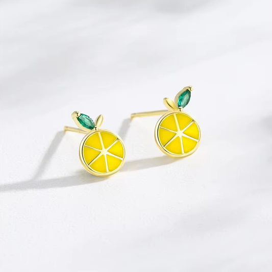 lemon stud earrings