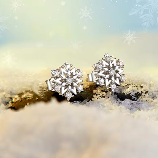 snowflake stud earrings
