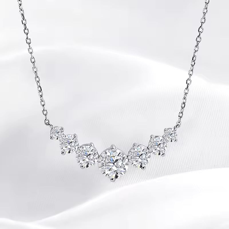 2.8 CT multi gemstones Moissanite pendant necklace