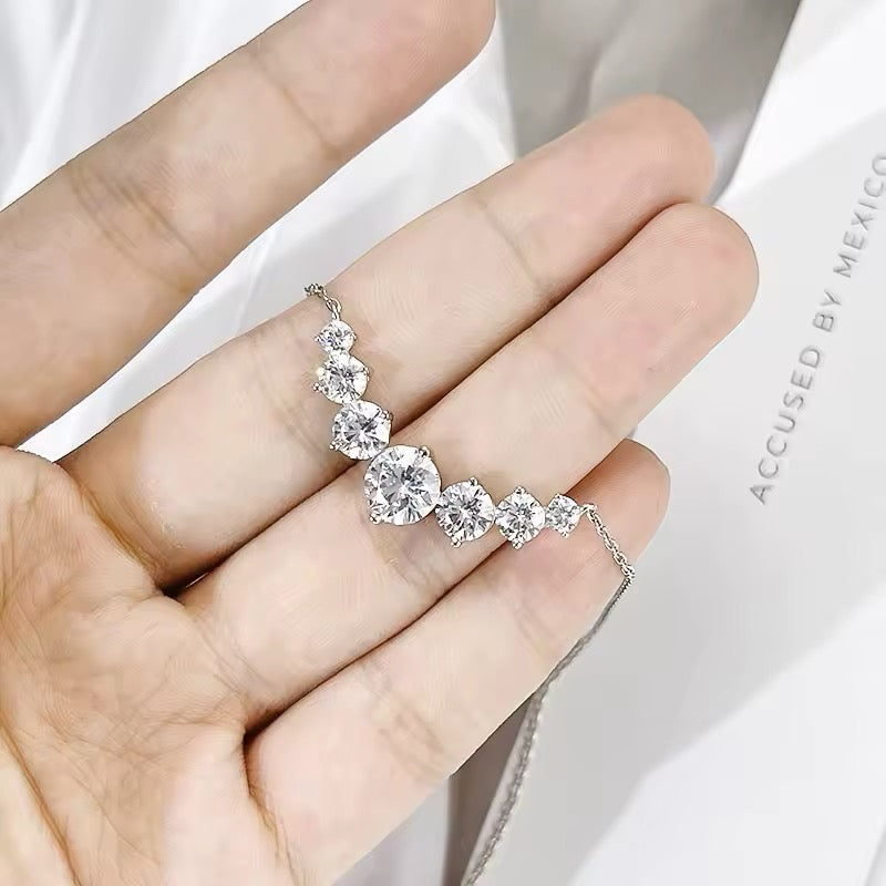 Multi gemstones Moissanite pendant necklace
