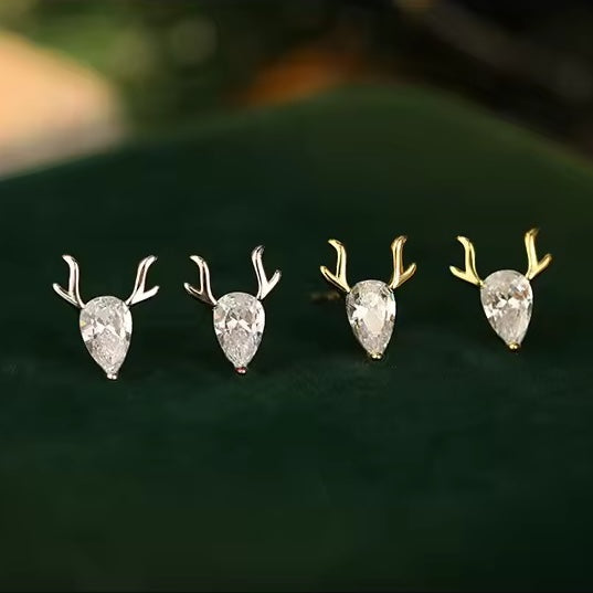 Christmas reindeer stud earrings