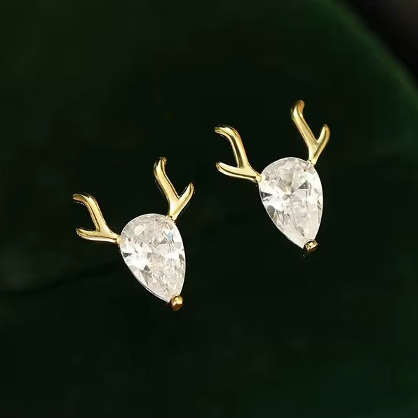 Christmas reindeer stud earrings