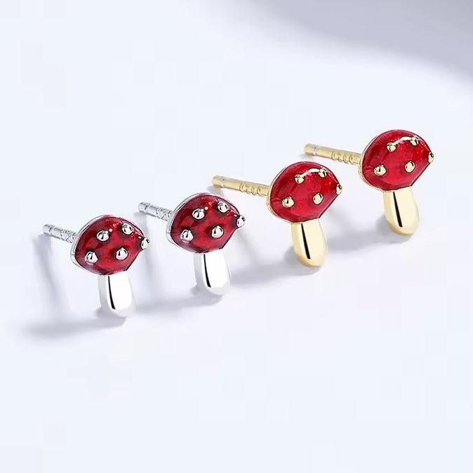 Mushroom stud earrings