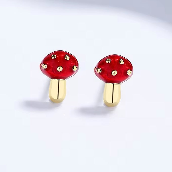 Mushroom stud earrings