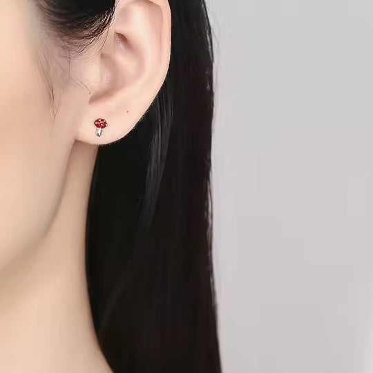 Mushroom stud earrings