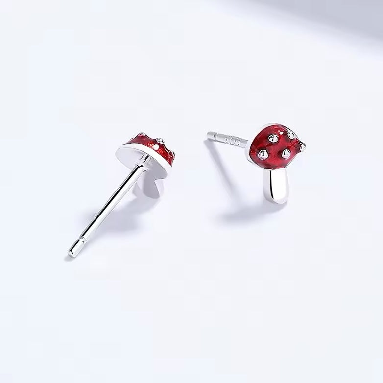 Mushroom stud earrings