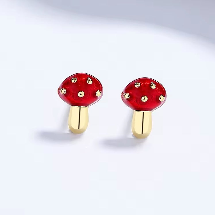 Mushroom stud earrings