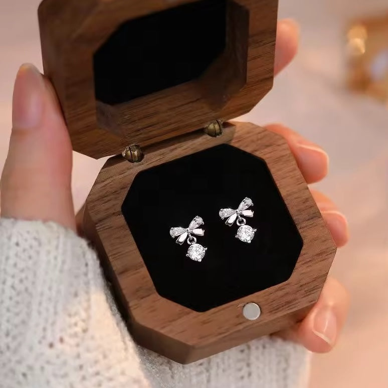 bowtie silver stud earrings