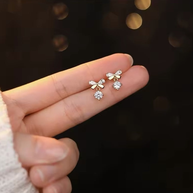 bowtie silver stud earrings