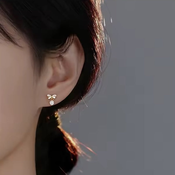 bowtie silver stud earrings