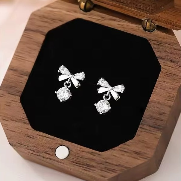 bowtie sterling silver stud earrings