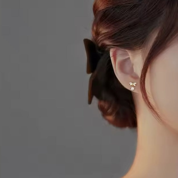 bowtie silver stud earrings