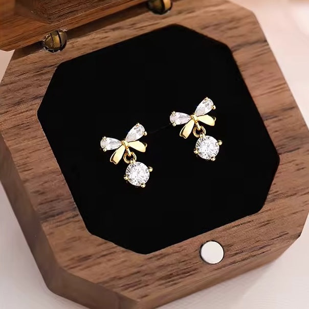 bowtie silver stud earrings