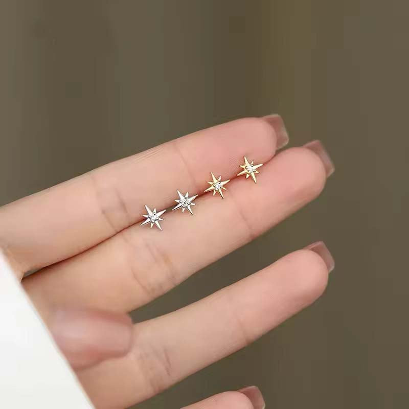 Star burst screw back stud earrings