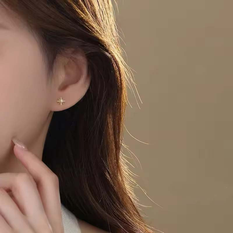 Star burst screw back stud earrings