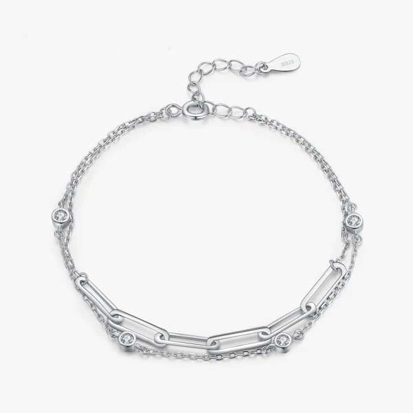 double layer link chain bracelet