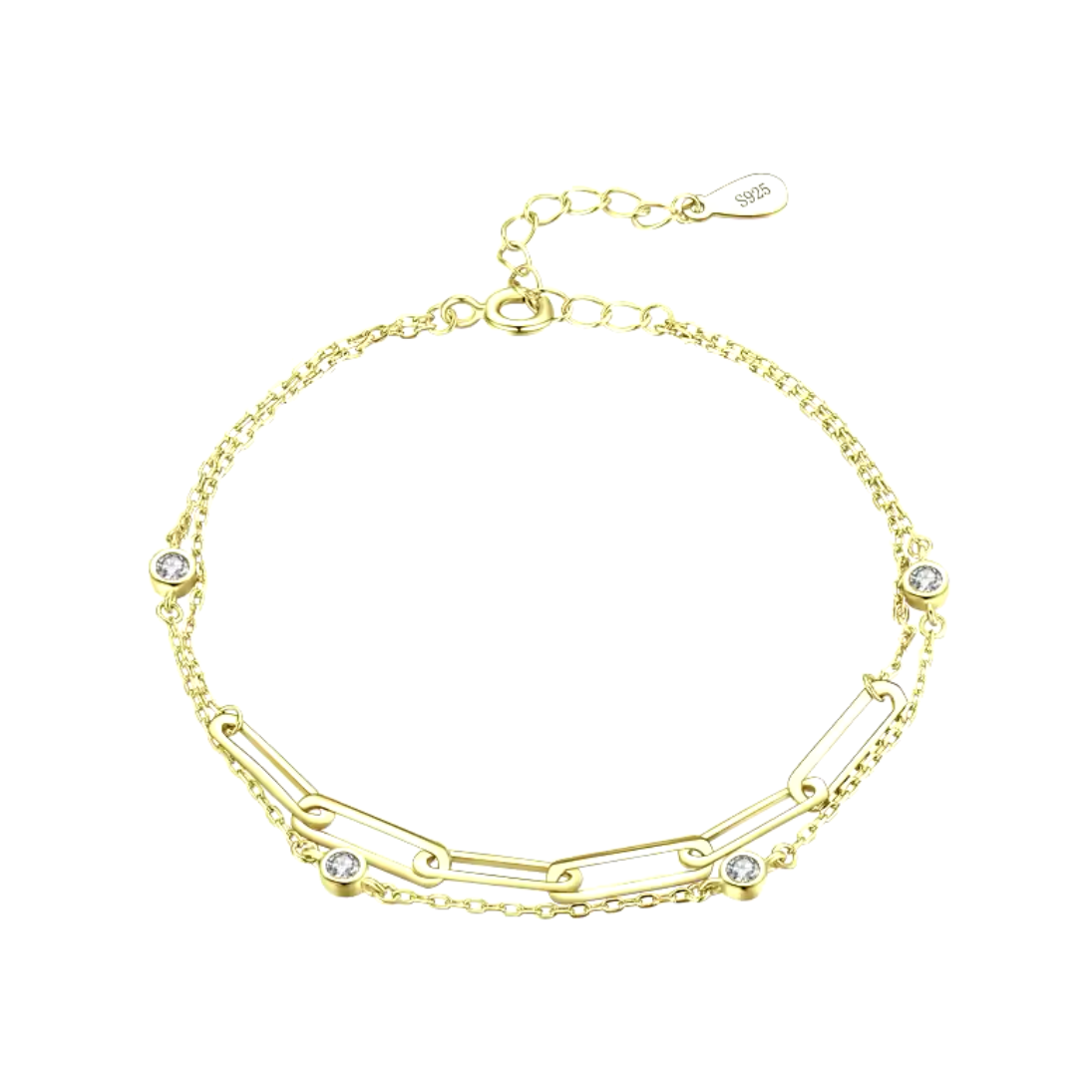double layer link chain bracelet