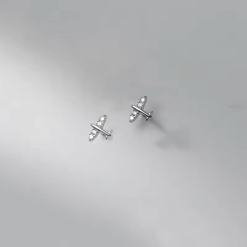 airplane screw back earrings