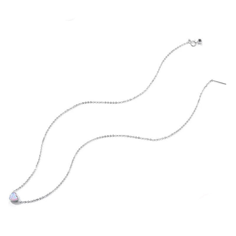 opal heart pendant necklace