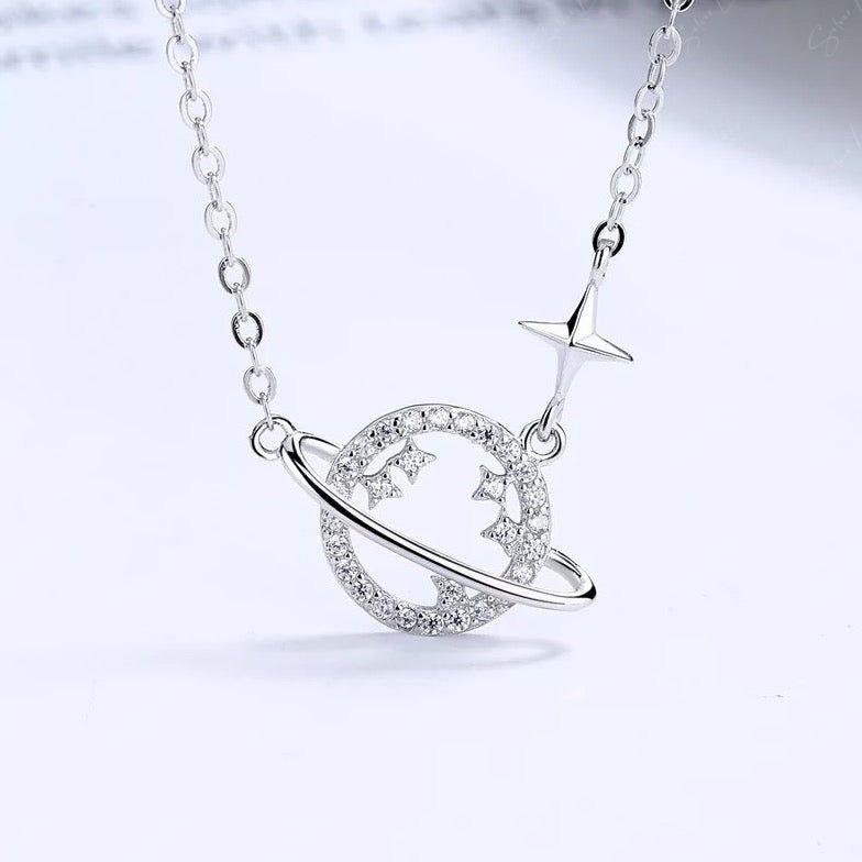 dainty planet necklace