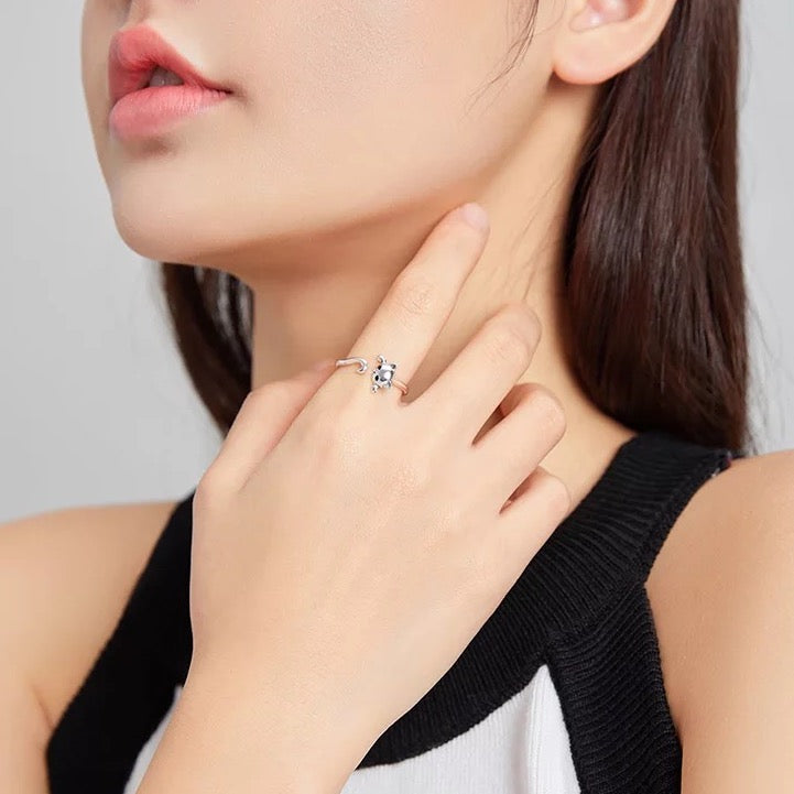 cat wrap silver ring